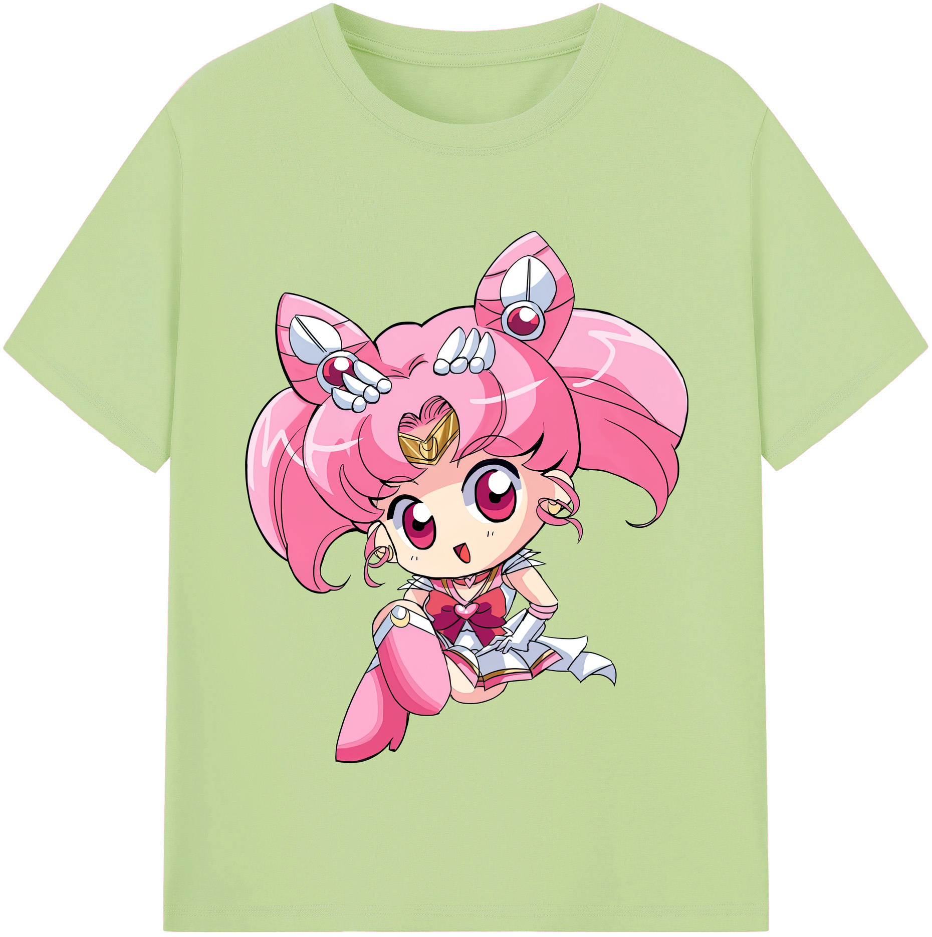 （画像用） 美少女戦士セーラームーン ちびうさ Sailor Moon Chibiusa Tsukino Usagi Small Lady Serenity 綿100％半袖Tシャツ（フロントプリント）
